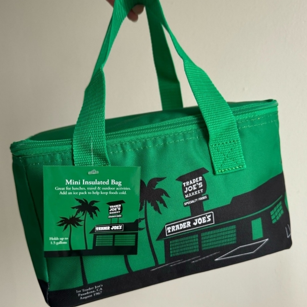 NEW Trader Joe's 1.5 Gal Limited 2024 Mini Insulated Tote Lunch Bag - Emerald